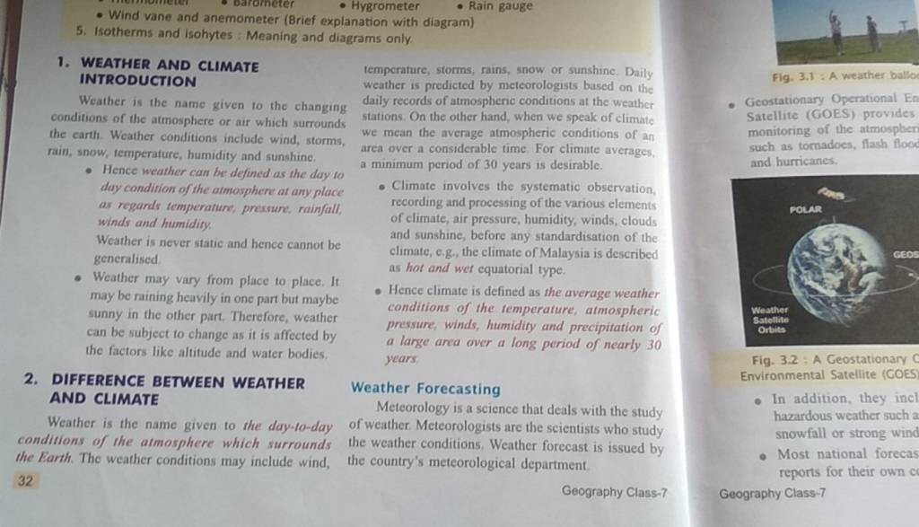  Wind vane and anemometer (Brief explanation with diagram) Filo