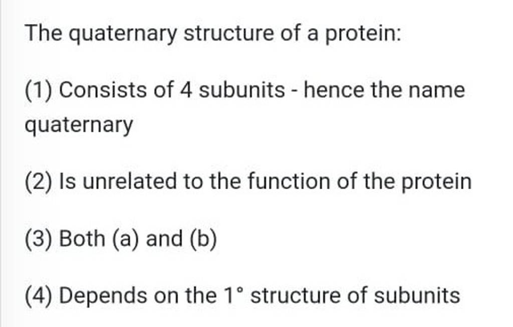 The quaternary structure of a protein Filo