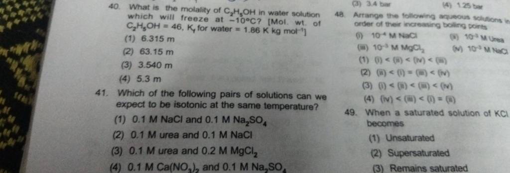 When A Saturated Solution Of Kcl Filo