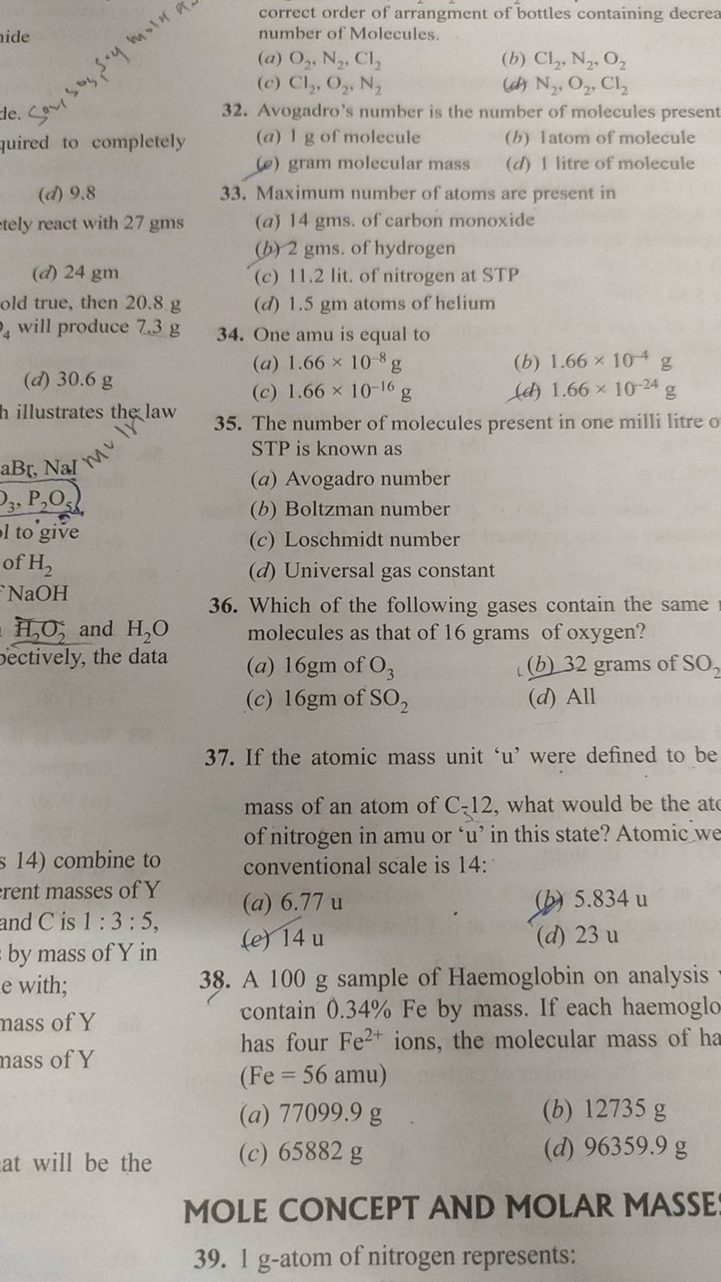 if-the-atomic-mass-unit-u-were-defined-to-be-mass-of-an-atom-of-c-12