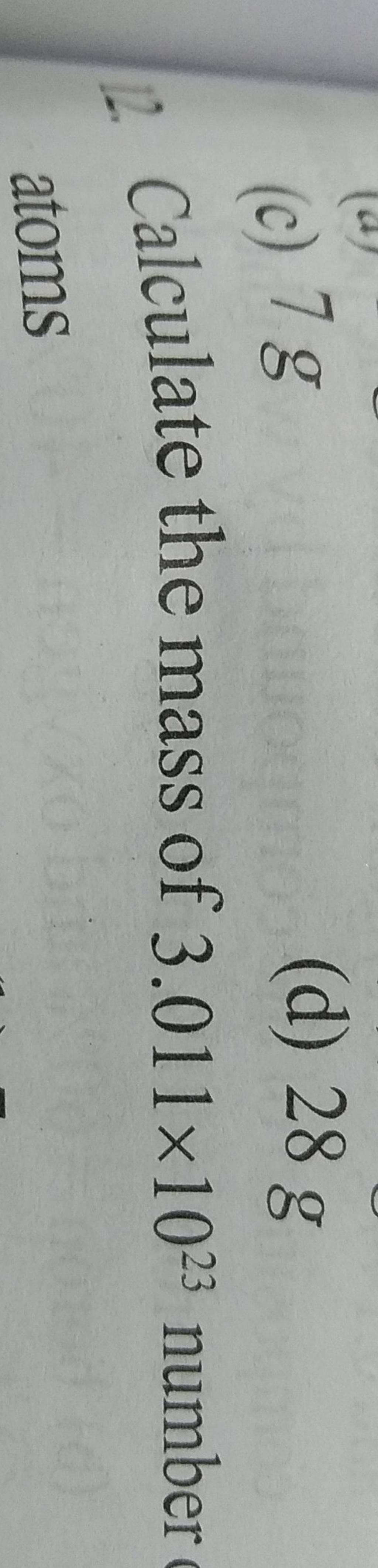 how to calculate number of atoms from mass