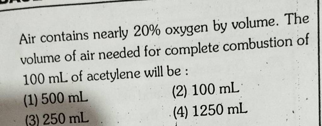 volume of oxygen in air experiment