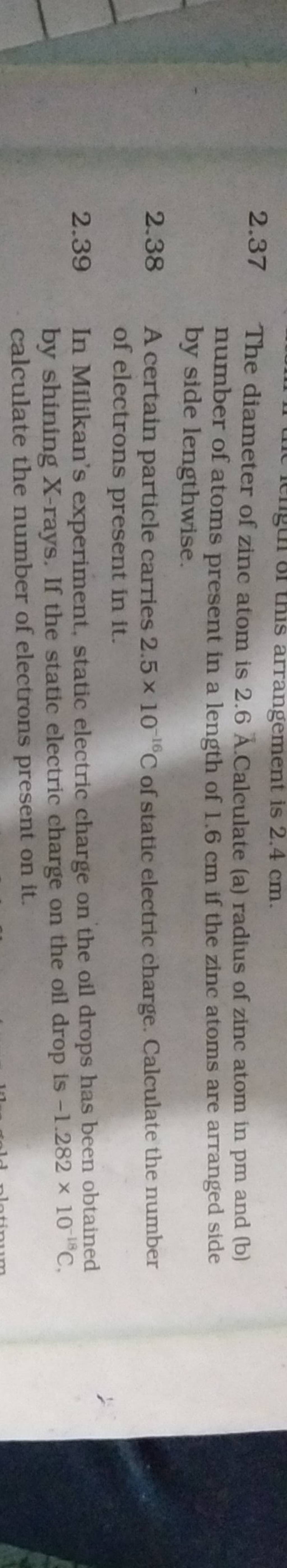 calculate the mass of zinc atom