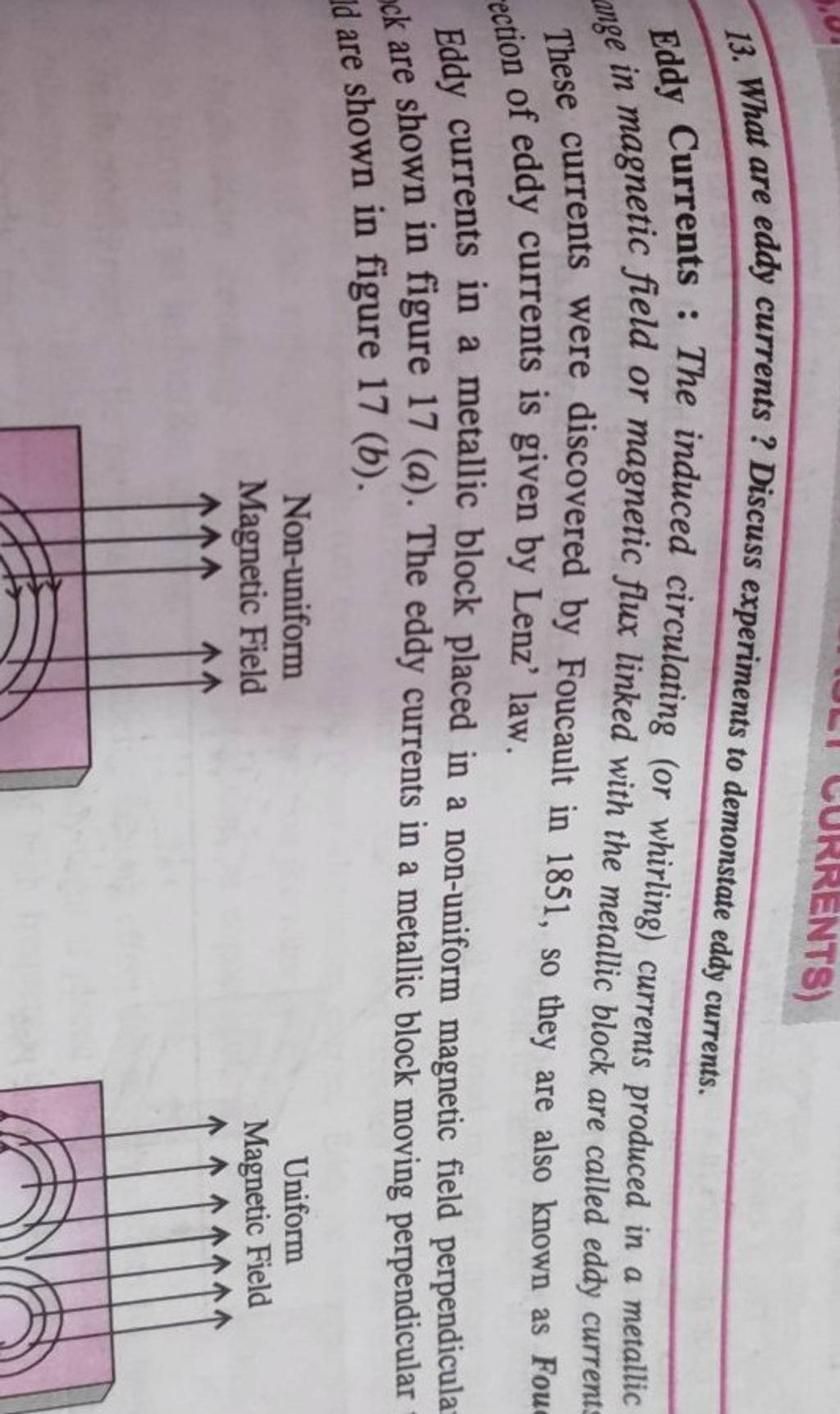 13-what-are-eddy-currents-discuss-experiments-to-demonstate-eddy-curren