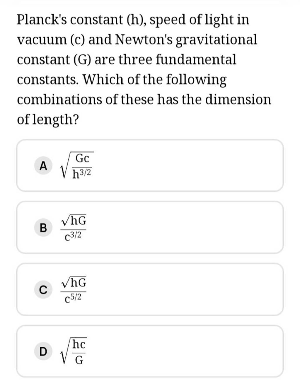 Planck s constant h speed of light in vacuum c and newton s gravitat 