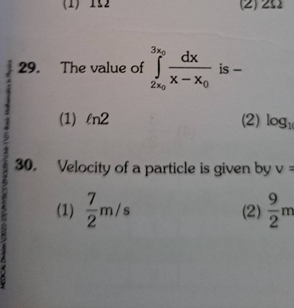 29-the-value-of-2x0-3x0-x-x0-dx-is-1-n2-2-log1-30-velocity-o