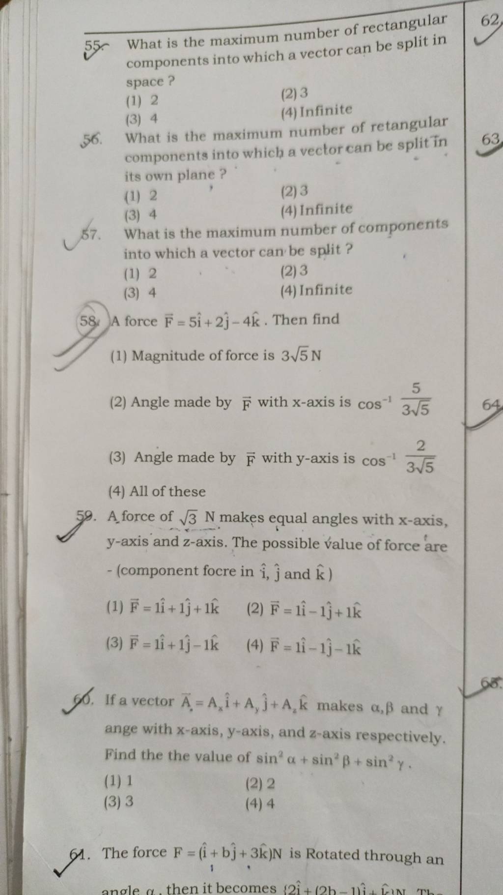 What Is The Maximum Number Of Rectangular Components Into Which A Vector