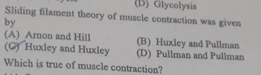 sliding filament theory of muscle contraction was given by