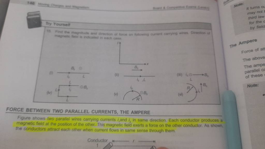 FORCE BETWEEN TWO PARALLEL CURRENTS, THE AMPERE Figure shows two parallel..