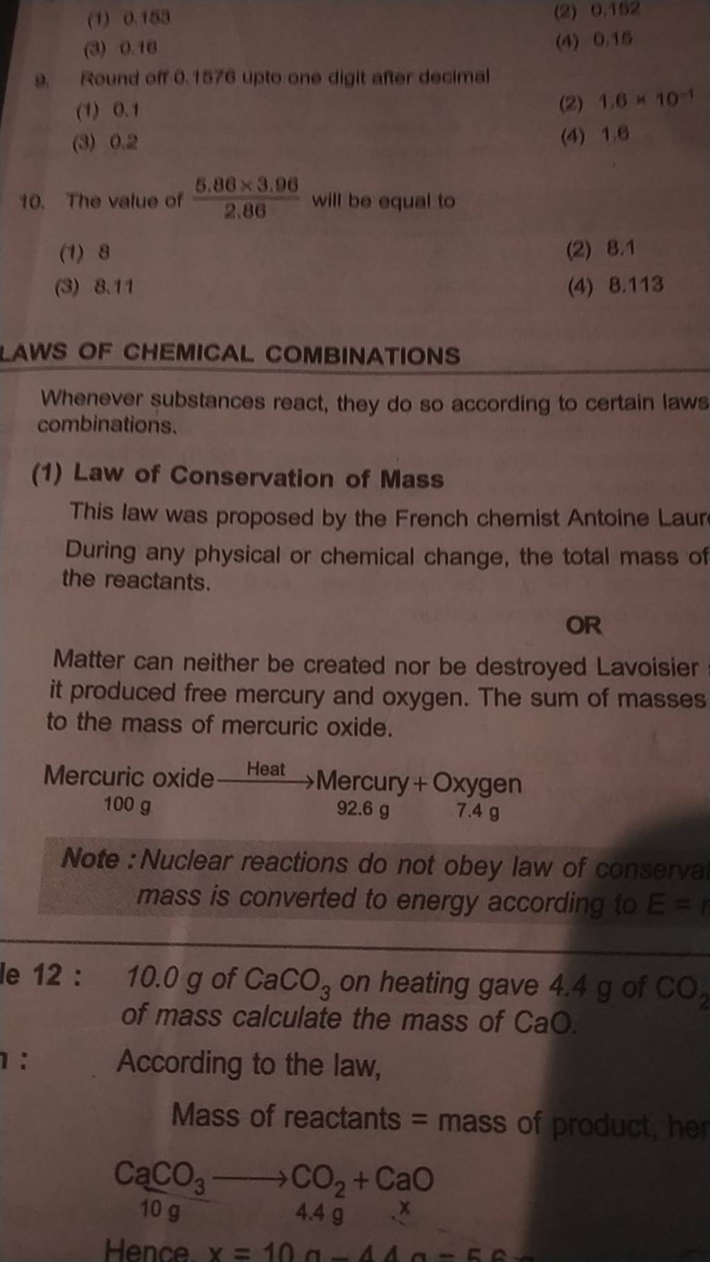LAWS OF CHEMICAL COMBINATIONS Whenever substances react, they do so accor..