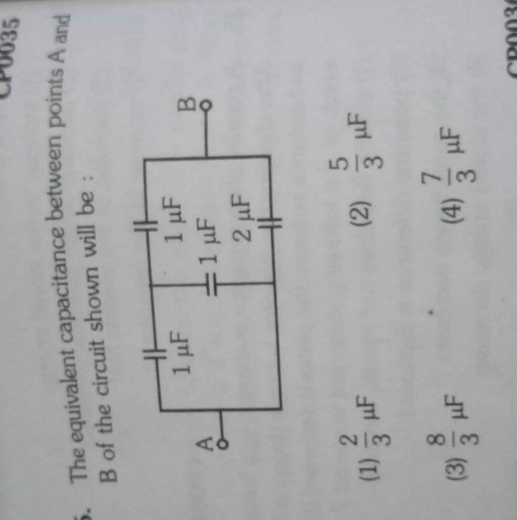 The Equivalent Capacitance Between Points A And B Of The Circuit Shown Wi..