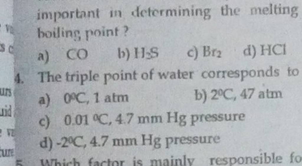 The triple point of water corresponds to Filo