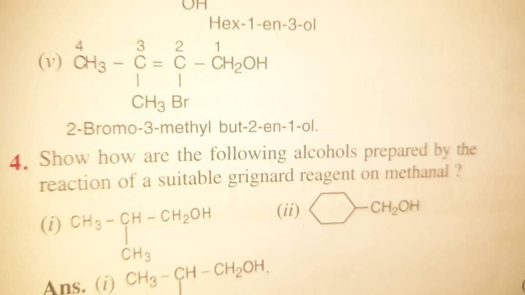 V Bromo Methyl But En Ol Show How Are The Following Alcohol