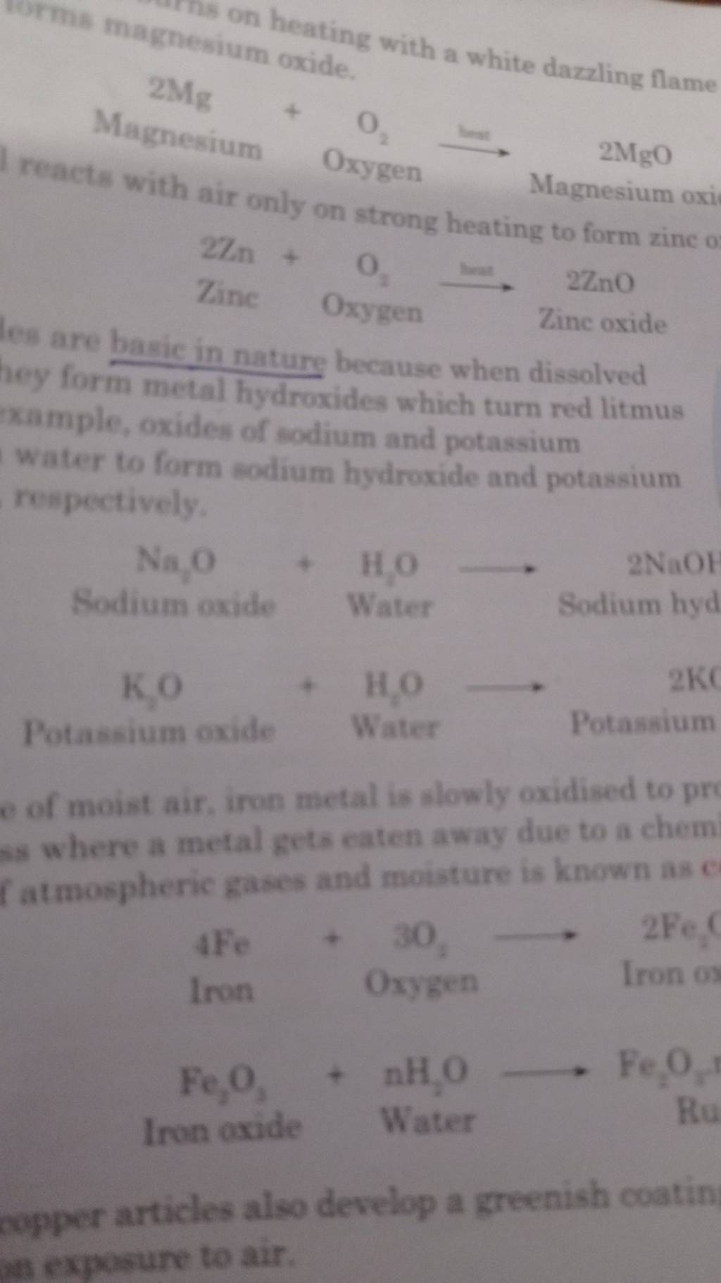 Magnesium +O2 Mg2 g O 2MgO #N#reacts with air only on strong heating to