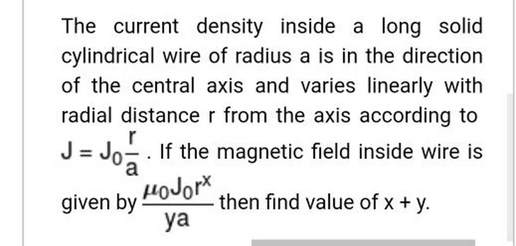 Answered: A wire has a current density of…