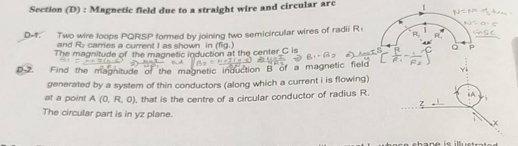 D.4. Two wire loops PQRSP formed by joining two semicircular wires of rad..