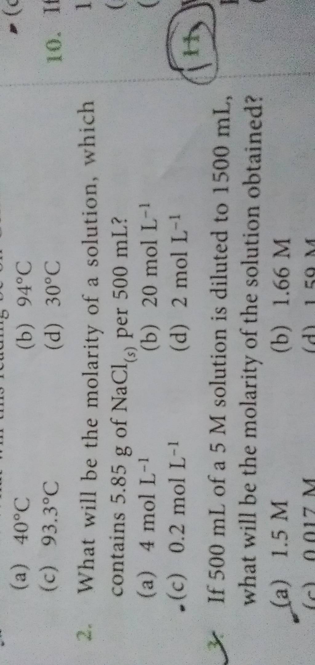 What Will Be The Molarity Of A Solution Which Contains G Of Nacl S