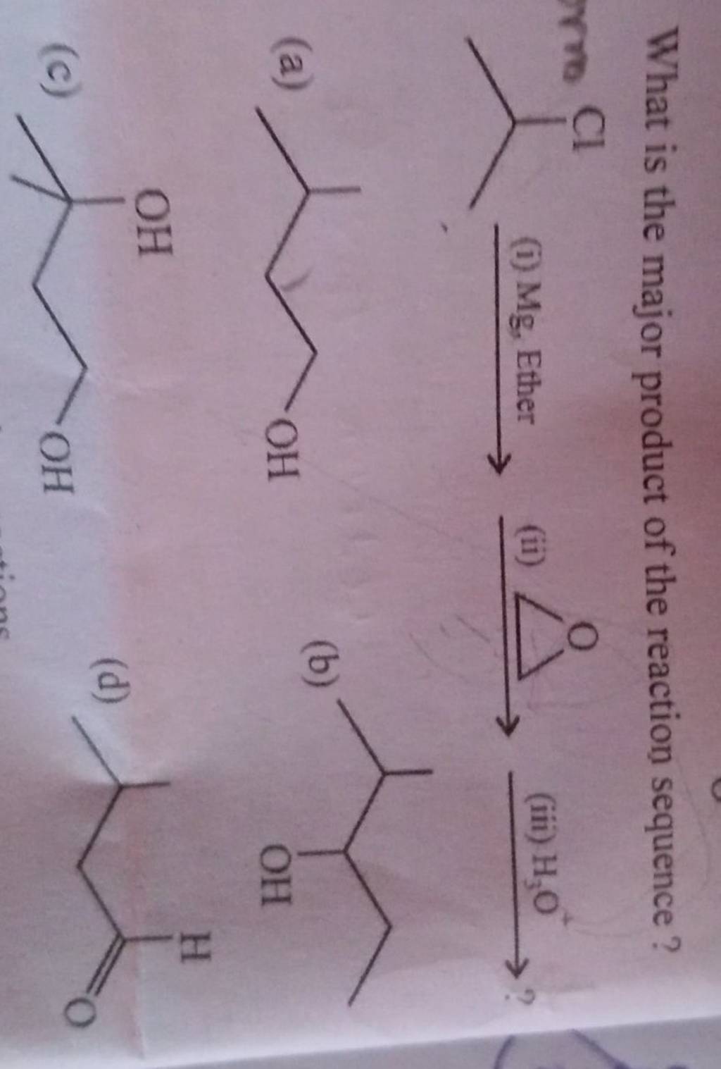 What Is The Major Product Of The Reaction Sequence? | Filo