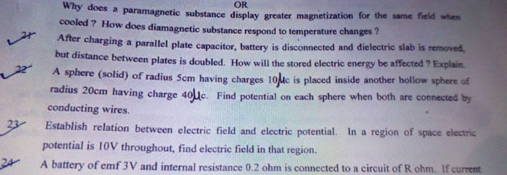 Why does a paramagnetic substance display greater magnetization for th