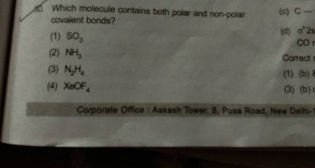 which-molecule-contains-both-polar-and-non-polar-covalent-bonds-filo