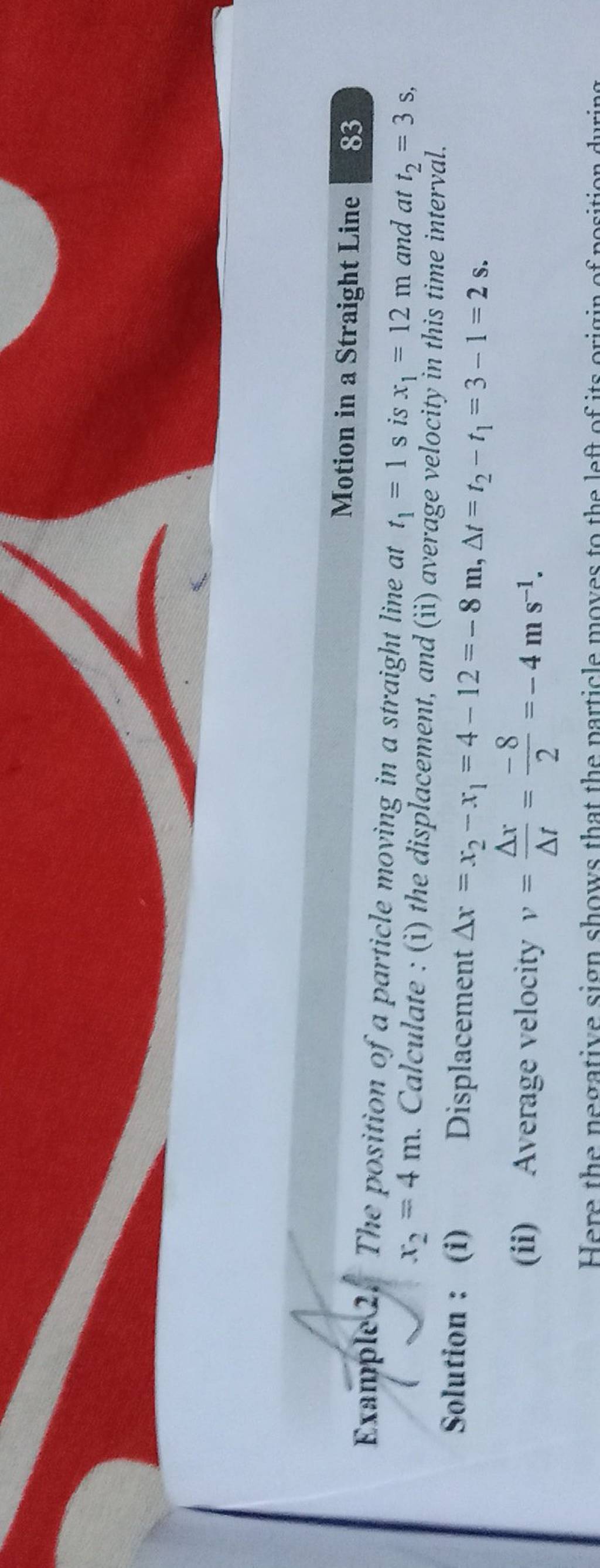 Motion in a straight line 83 exarmplel2 the position of a particle movin 