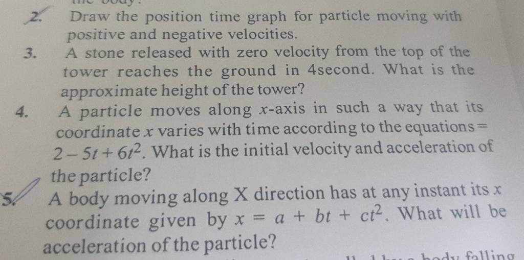 2. Draw the position time graph for particle moving with positive and neg..