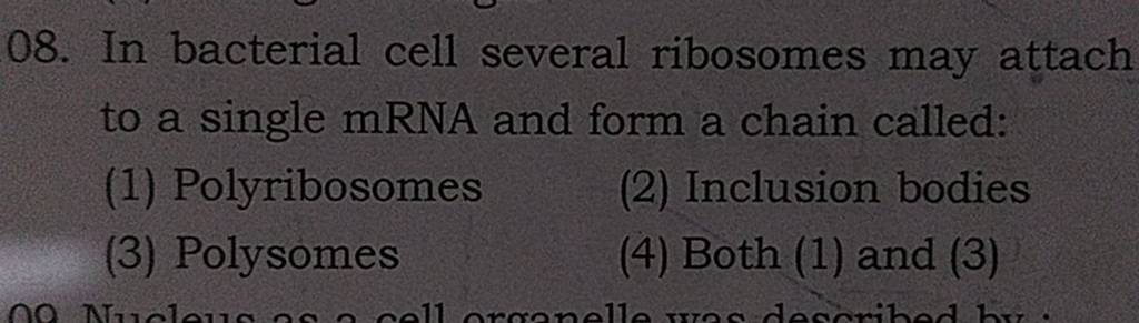 In bacterial cell several ribosomes may attach to a single mRNA and form