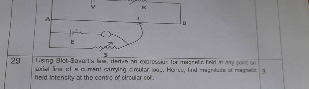 29 Using Biot Savarts Law Derive An Expression For Magnetic Field At An 