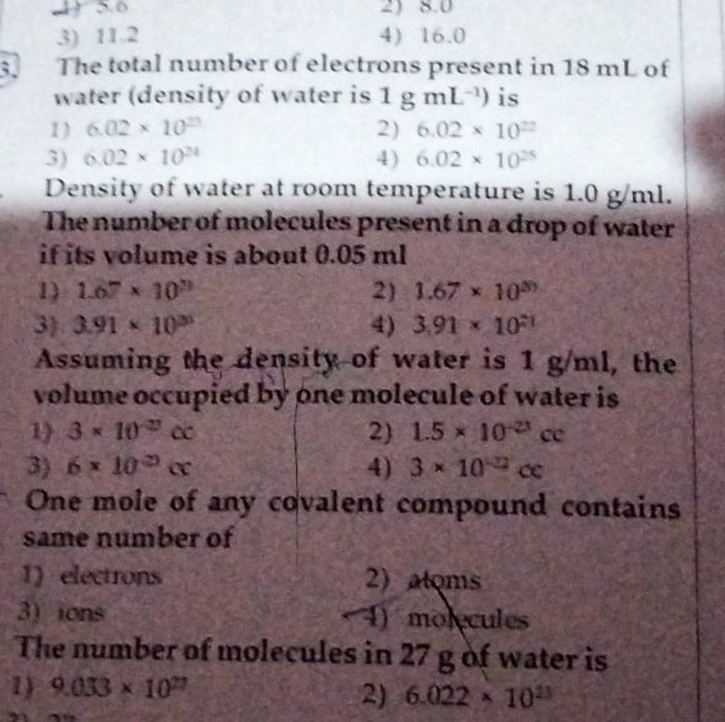 density of water at room temperature