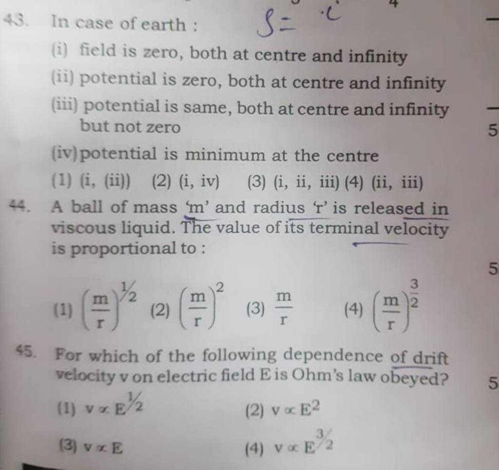 A ball of mass ' m ' and radius ' r ' is released in viscous liquid. The