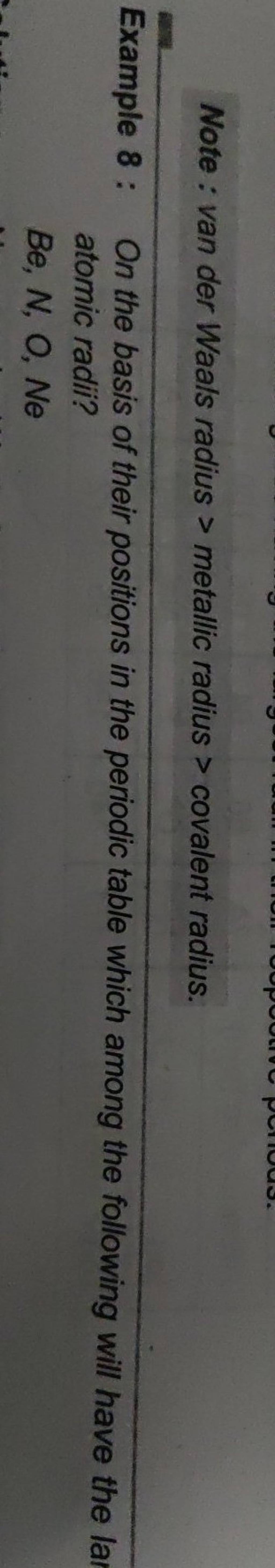 Note Van Der Waals Radius Metallic Radius Covalent Radius Example 8 Note van der waals radius metallic radius covalent radius example 8
