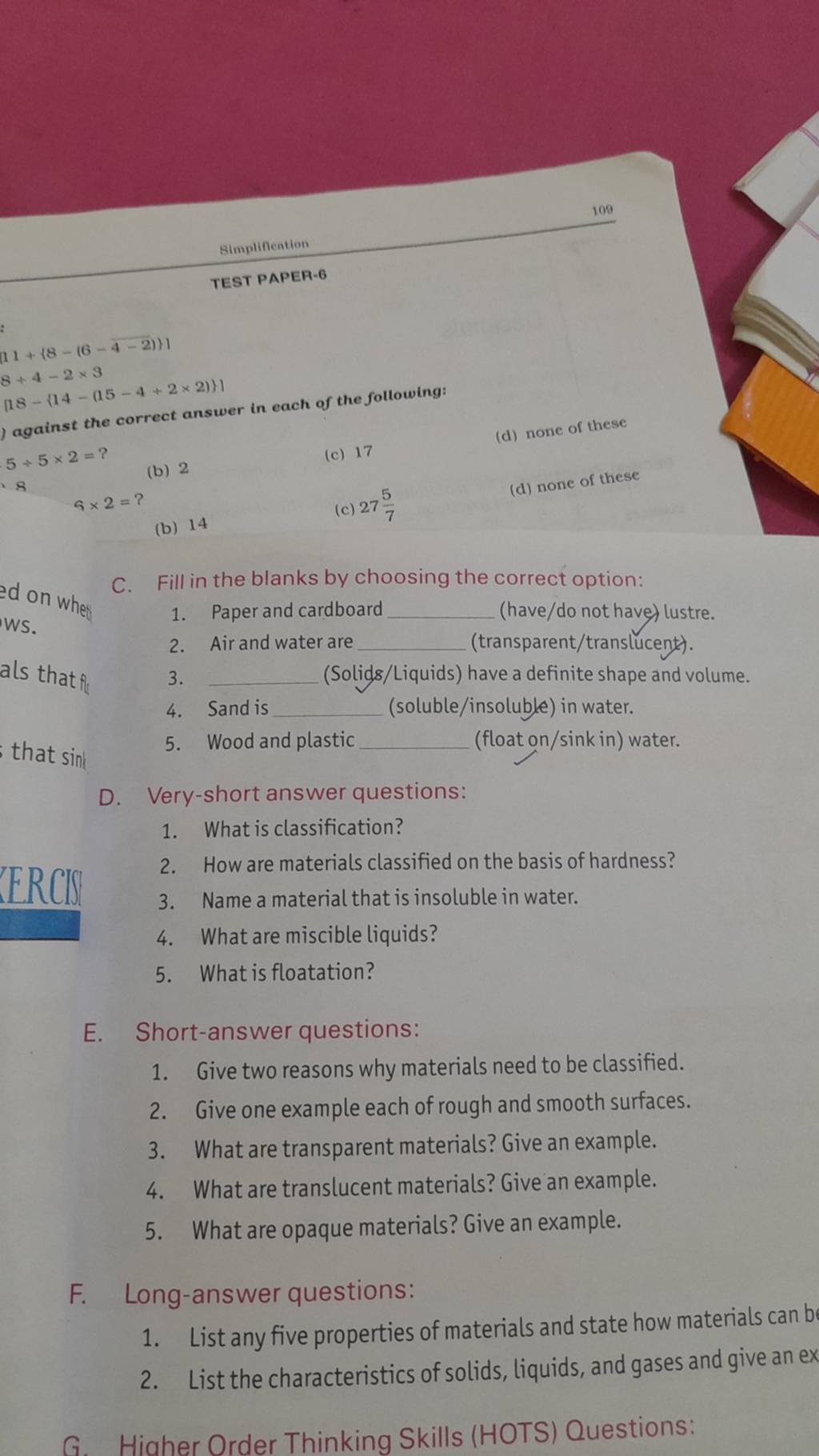 3. (Solids/Liquids) have a definite shape and volume. Filo