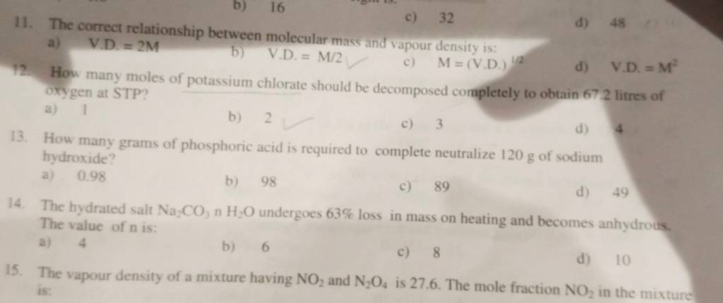 the-correct-relationship-between-molecular-mass-and-vapour-density-is