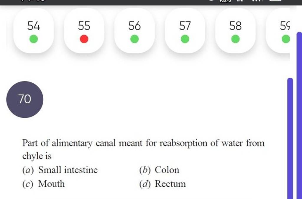 70-part-of-alimentary-canal-meant-for-reabsorption-of-water-from-chyle-is