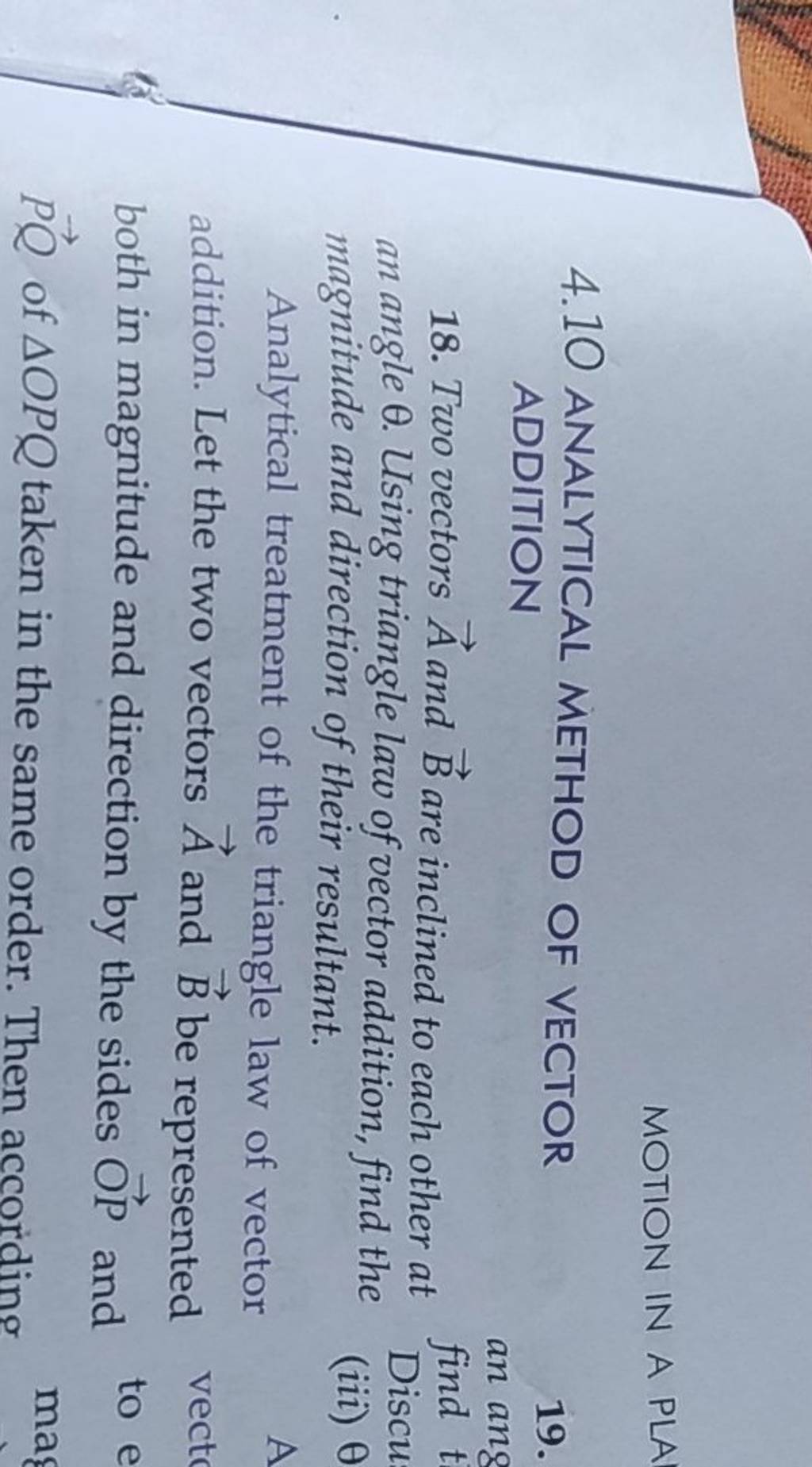 4-10-analytical-method-of-vector-addition-18-two-vectors-a-and-b-are-inc