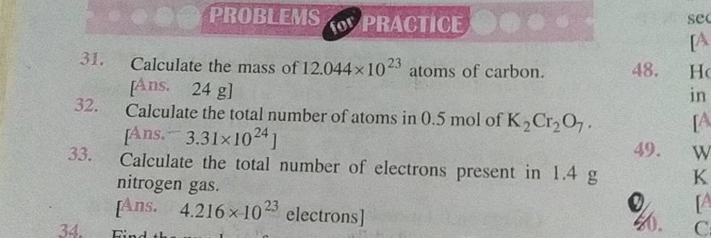 calculate the mass of 12.044 x10 23 carbon atoms