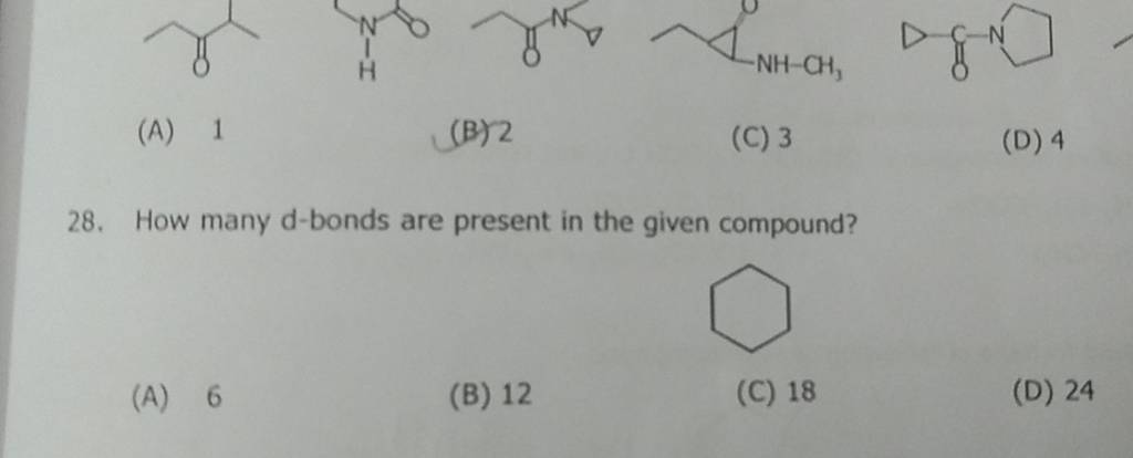 How Many D-bonds Are Present In The Given Compound? | Filo