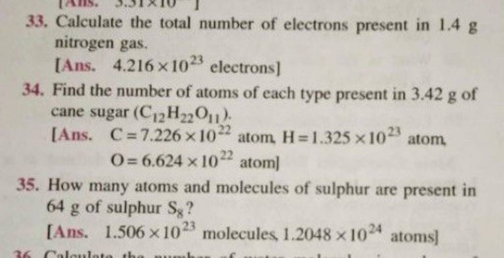 33 Calculate The Total Number Of Electrons Present In 1 4 G Nitrogen Gas