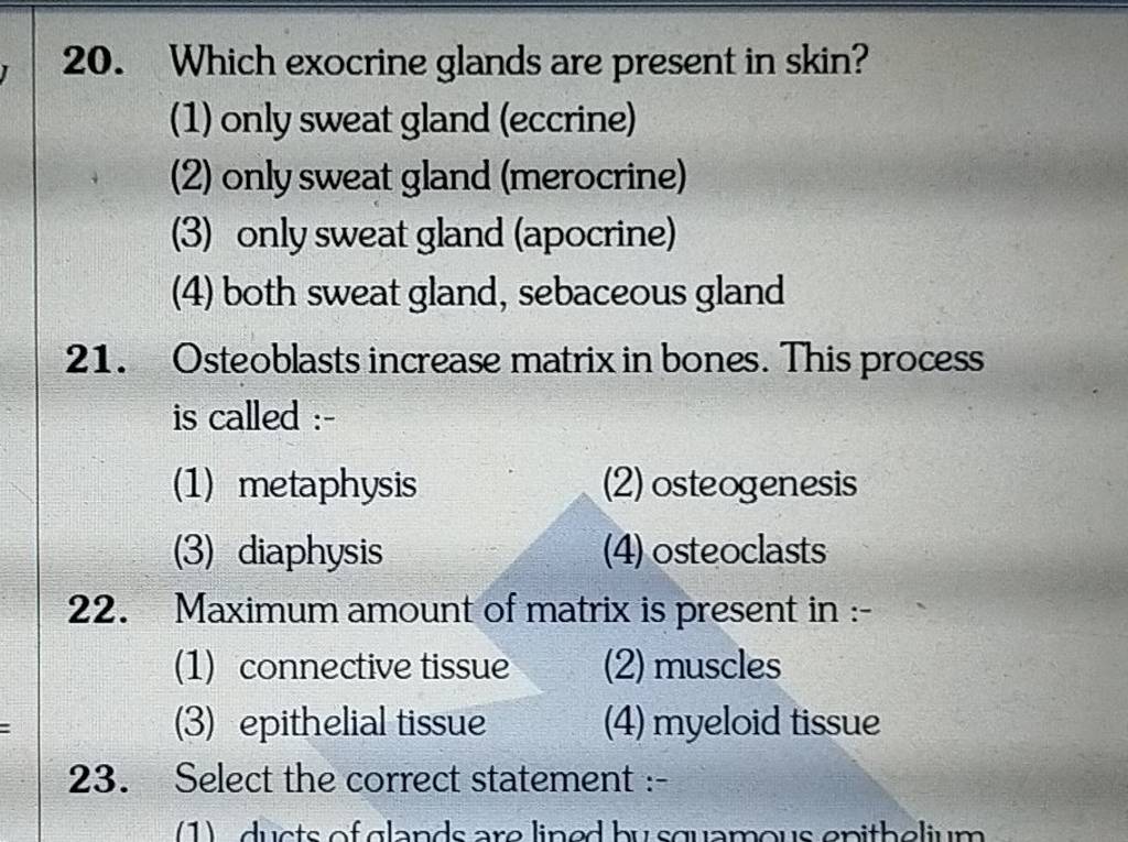 Osteoblasts increase matrix in bones. This process is called Filo