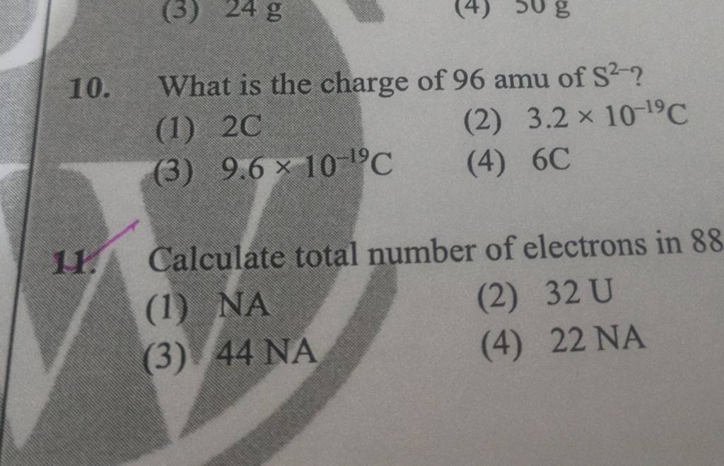 calculate total number of electrons in 88 g of co2