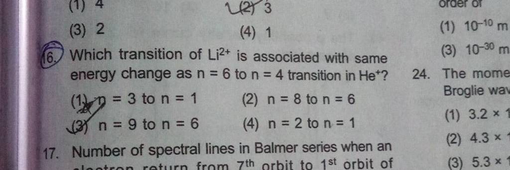 Number Of Spectral Lines In Balmer Series