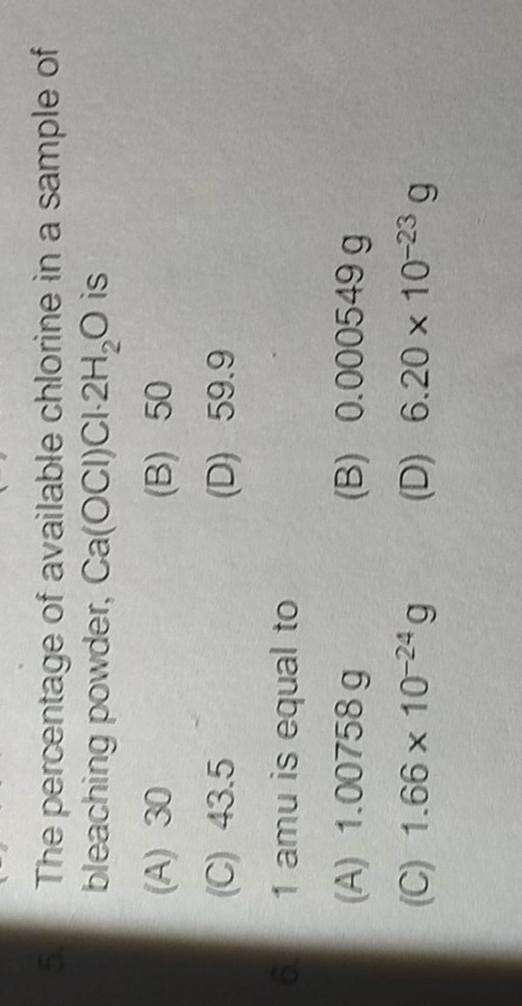 available chlorine in bleaching powder experiment