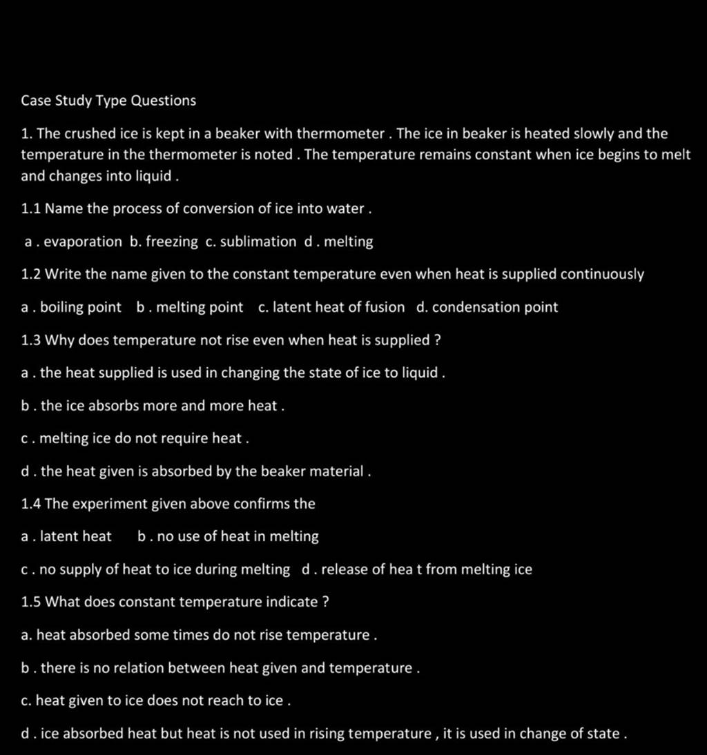 1.5 What does constant temperature indicate? Filo