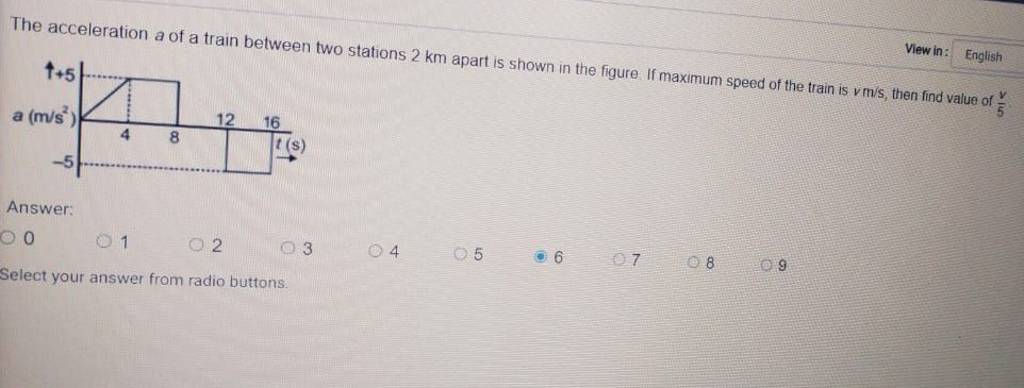 The Acceleration A Of A Train Between Two Stations 2 Km Apart Is Shown In