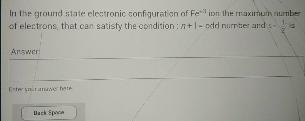 electronic configuration of fe3 positive ion