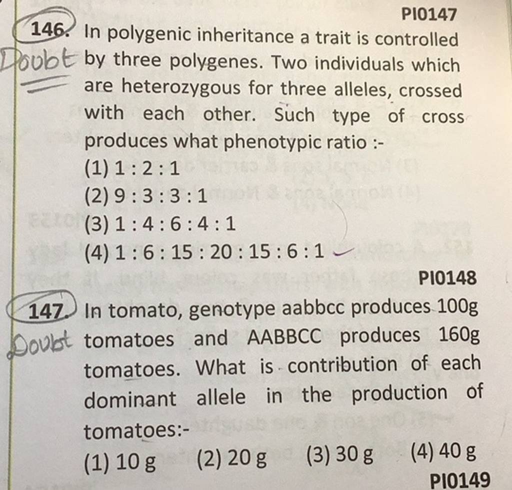 in-polygenic-inheritance-a-trait-is-controlled-poubt-by-three-polygenes