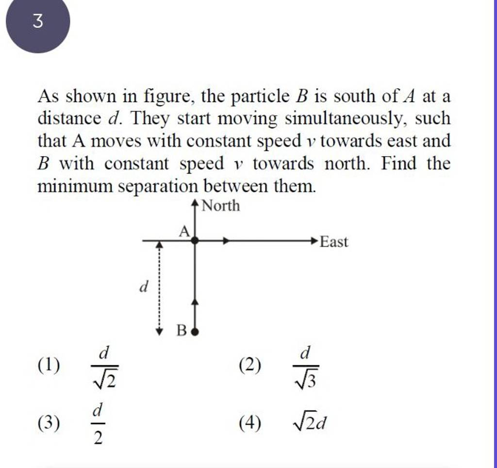 3 As Shown In Figure, The Particle B Is South Of A At A Distance D. They