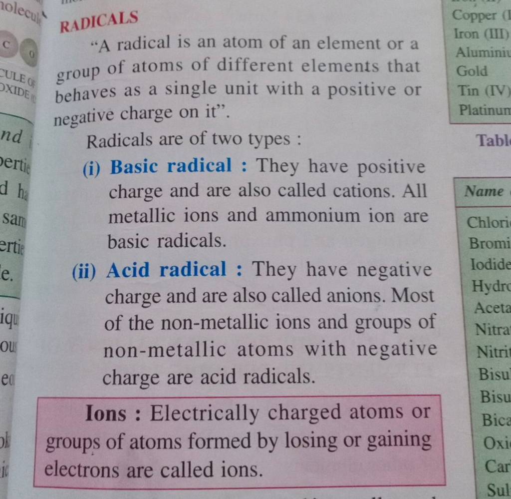 a-radical-is-an-atom-of-an-element-or-a-group-of-atoms-of-different-elem