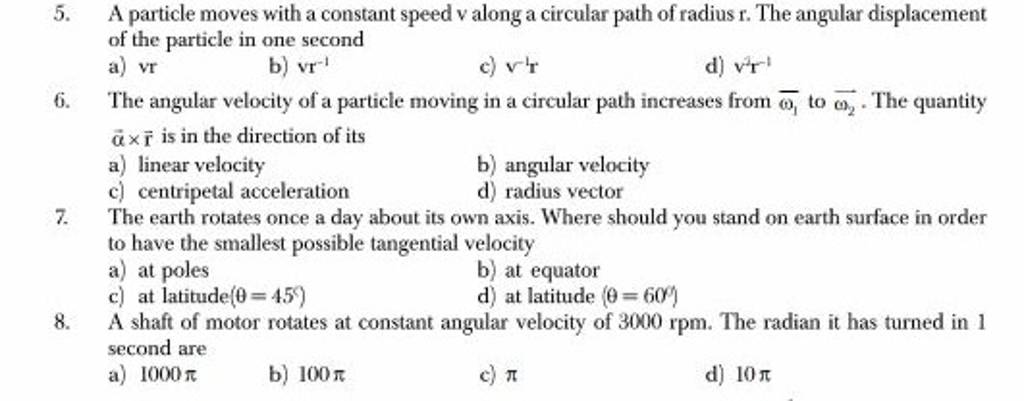 A Particle Moves With A Constant Speed V Along A Circular Path Of Radius 8025