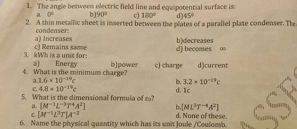 What is the dimensional formula of ε0 ? | Filo